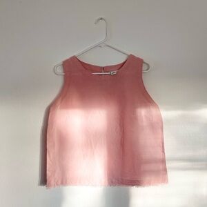Liz Claiborne Soft Pink Linen Tank Top